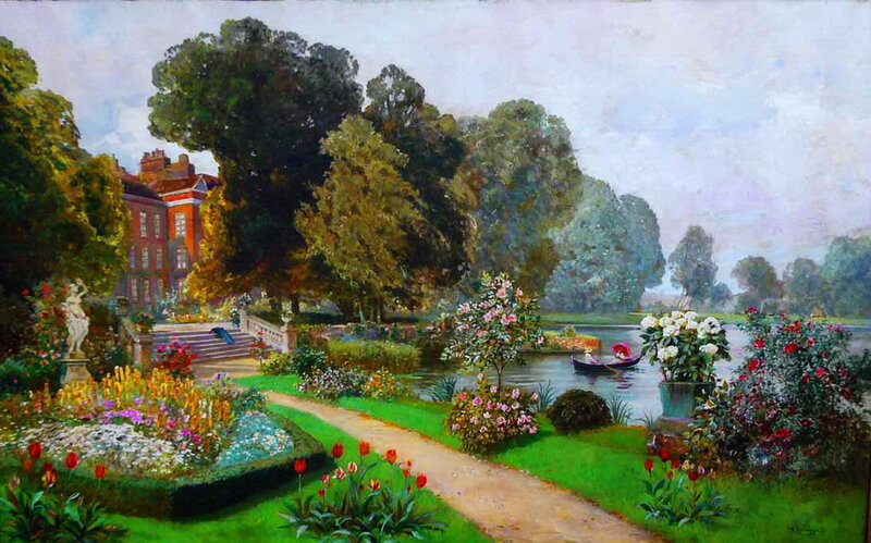 Garden with River and Boat