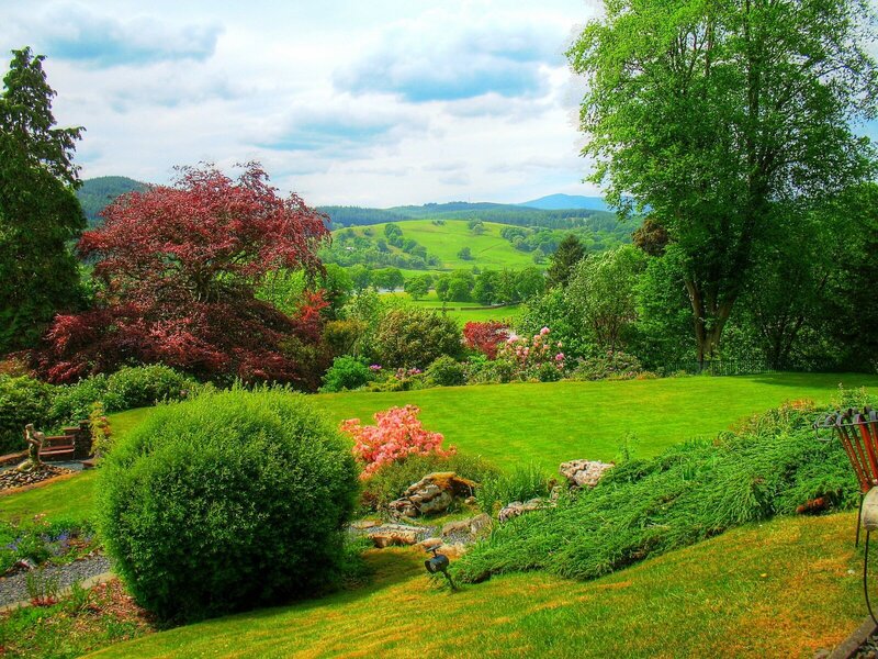 Garden with rolling hills