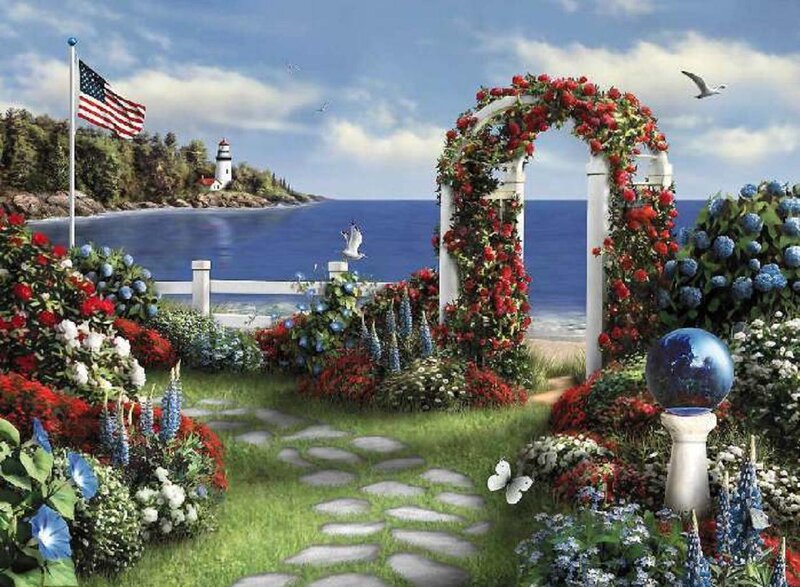 Garden with Rose Arch