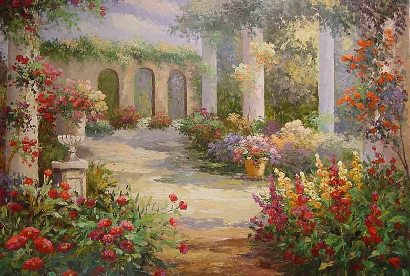 Garden with Stone Arches — Green