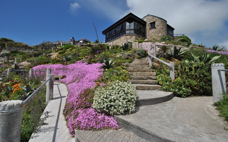 Garden with stone building