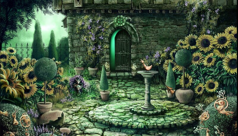 Garden with Stone Door