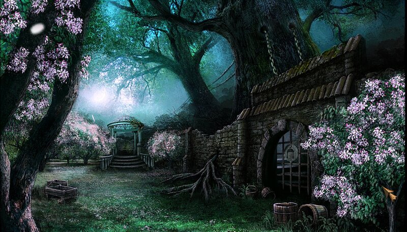 Garden with Stone Gazebo — Green