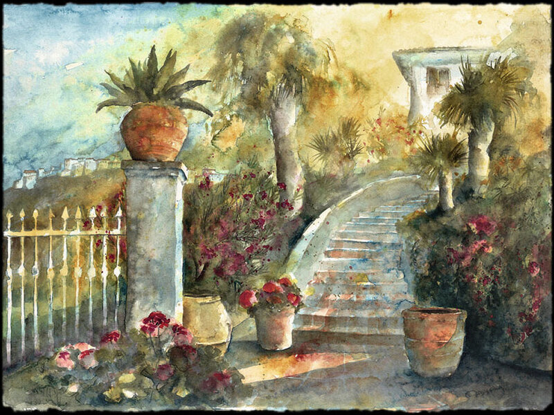 Garden with Stone Stairs