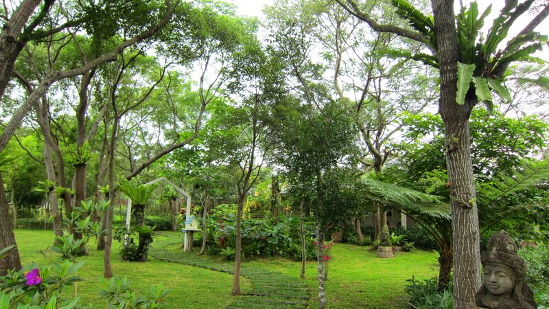 Garden with Stone Statue