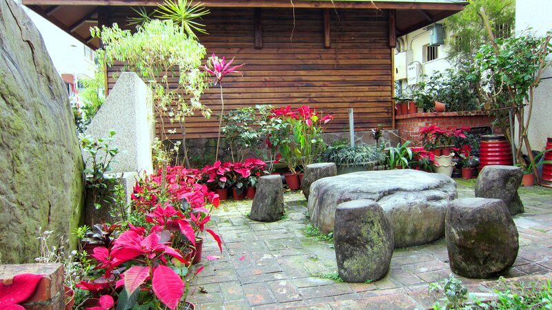 Garden with Stone Table