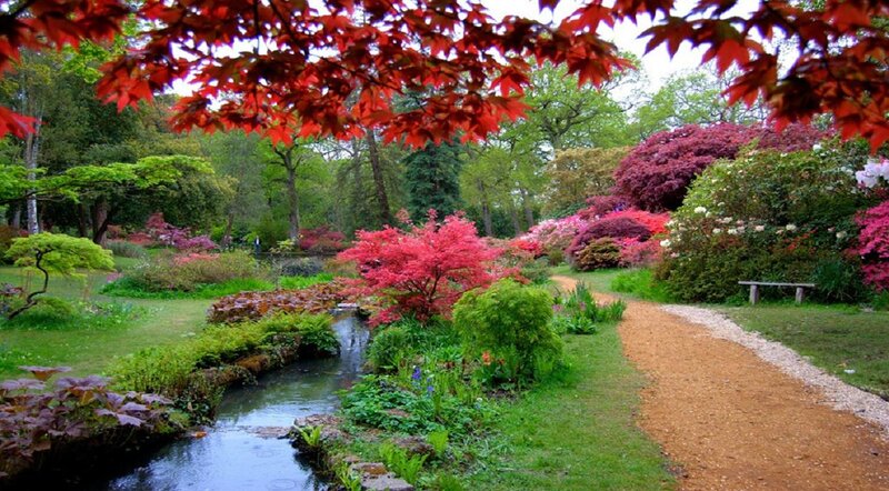 Garden with Stream and Path