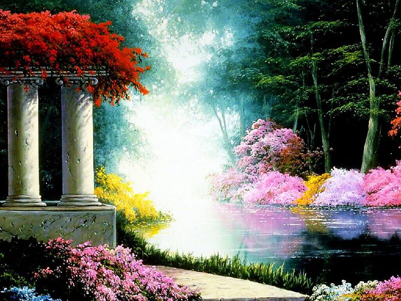 Garden with Temple Ruins