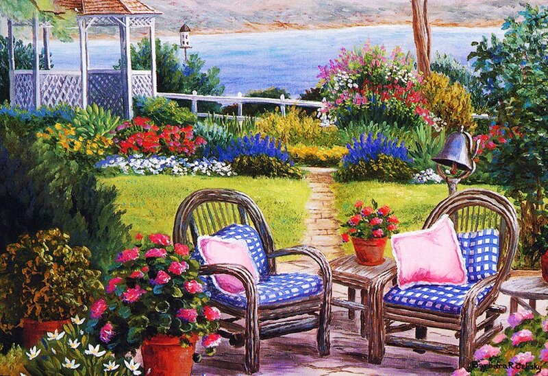 Garden with Two Chairs