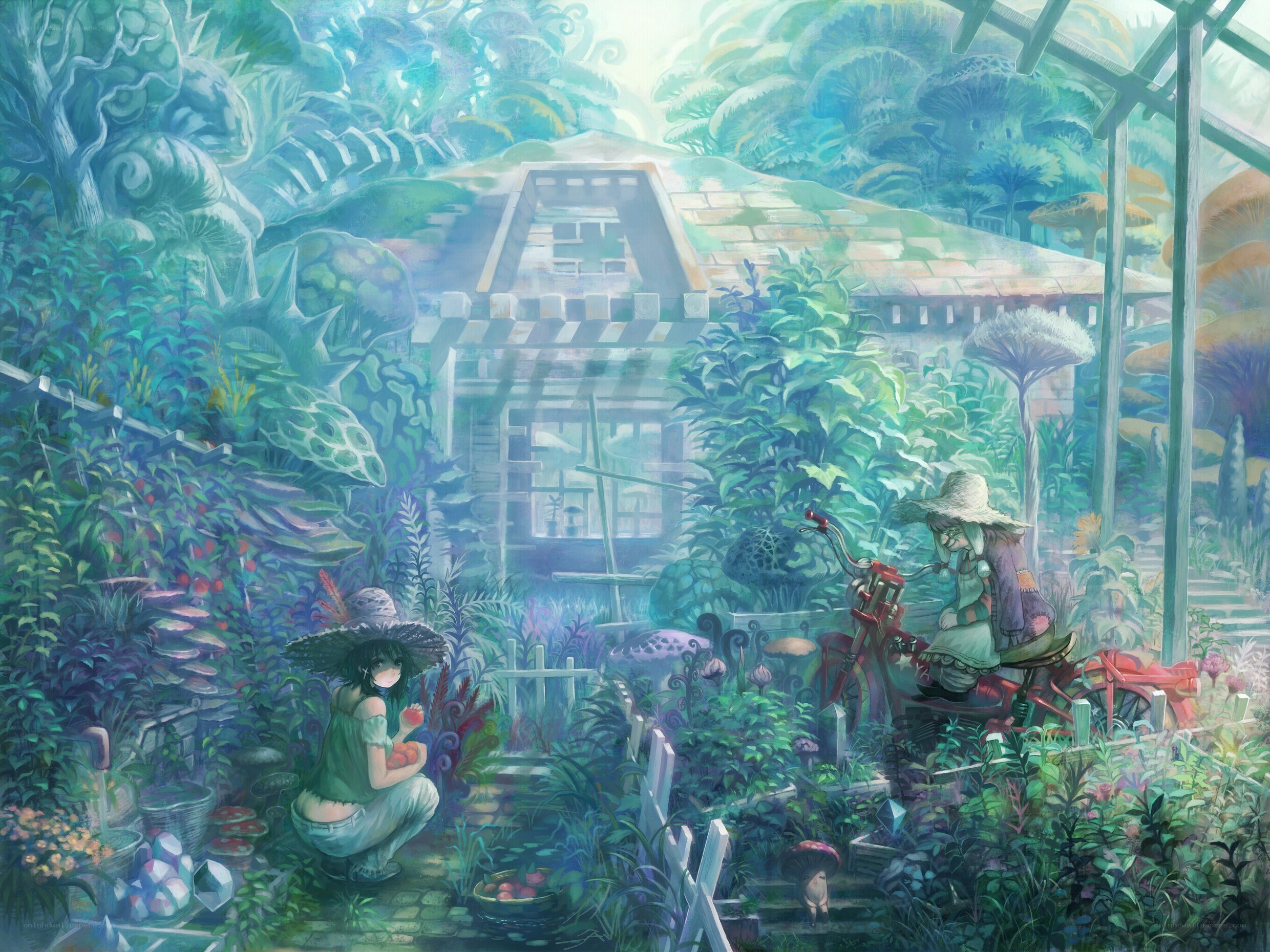 Garden with two girls