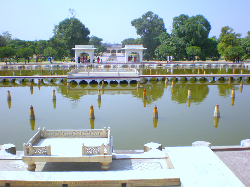 garden with water features
