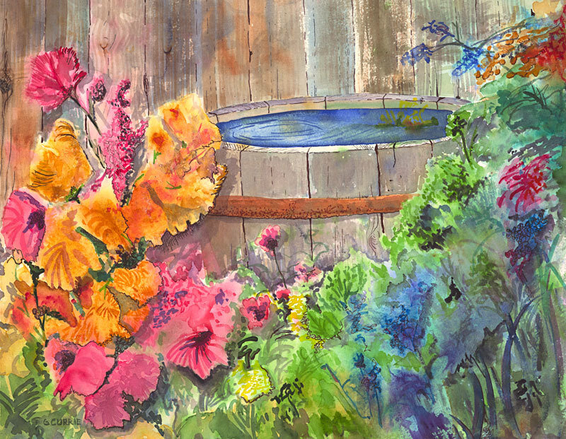 Garden with Watering Trough