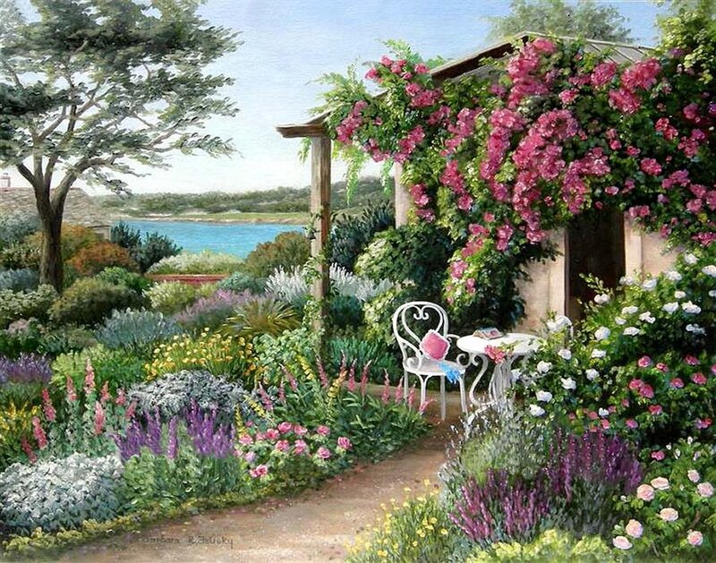 Garden with White Furniture — Green