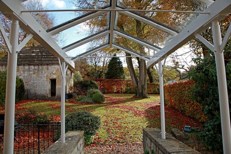 Garden with White Pergola