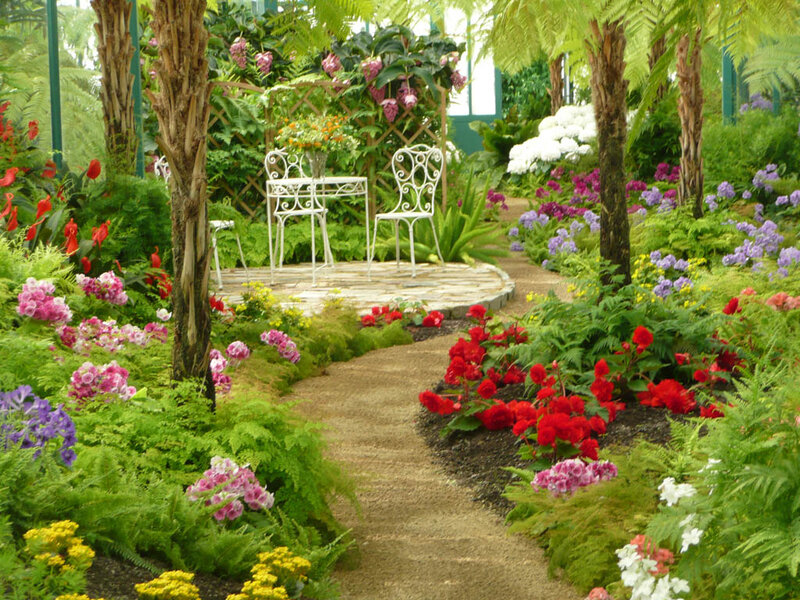 Garden with White Table