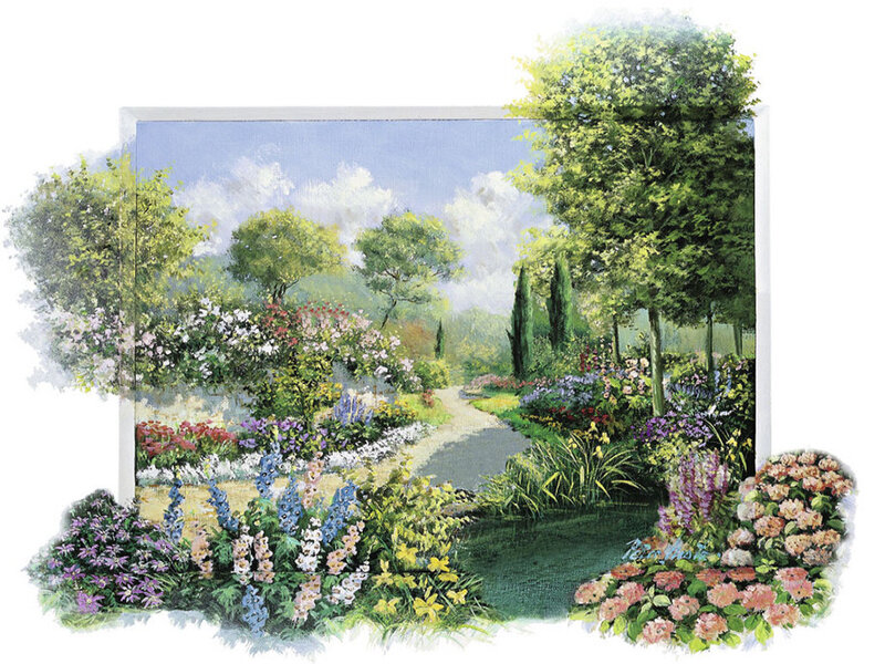 Garden with Winding Path — Green, Serene