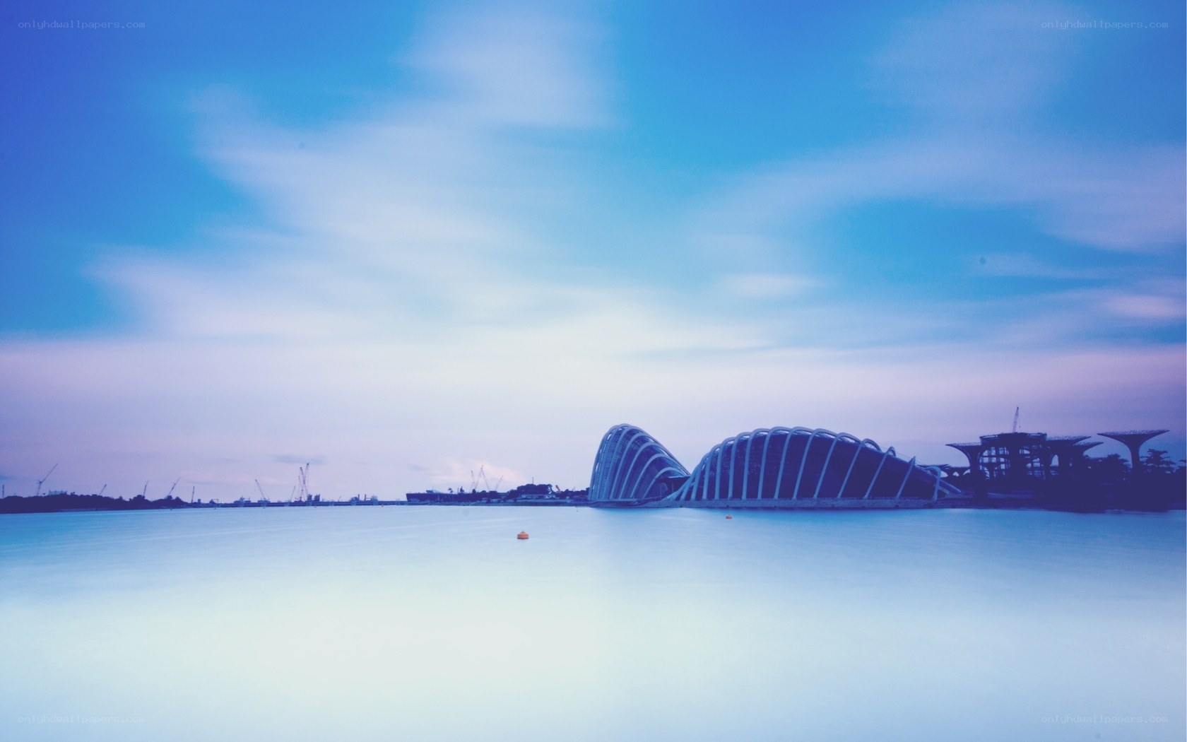 Gardens by the Bay at dusk