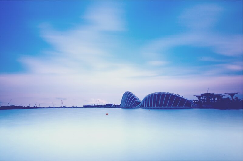 Gardens by the Bay at dusk