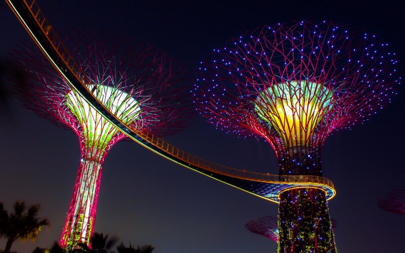 Gardens by the Bay at night