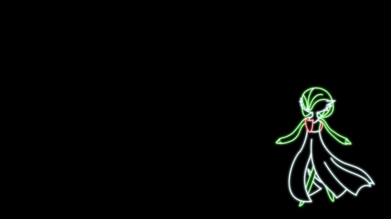 Gardevoir Character — Green, Minimalist
