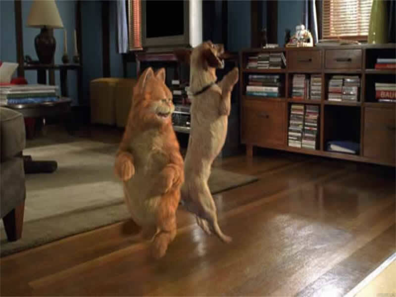Garfield and Odie dancing