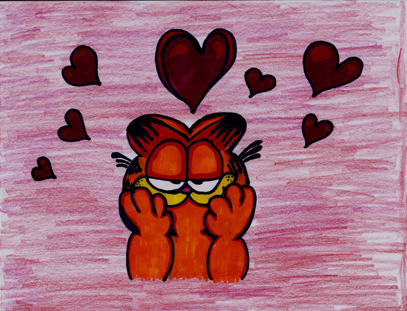 Garfield Cat with Hearts