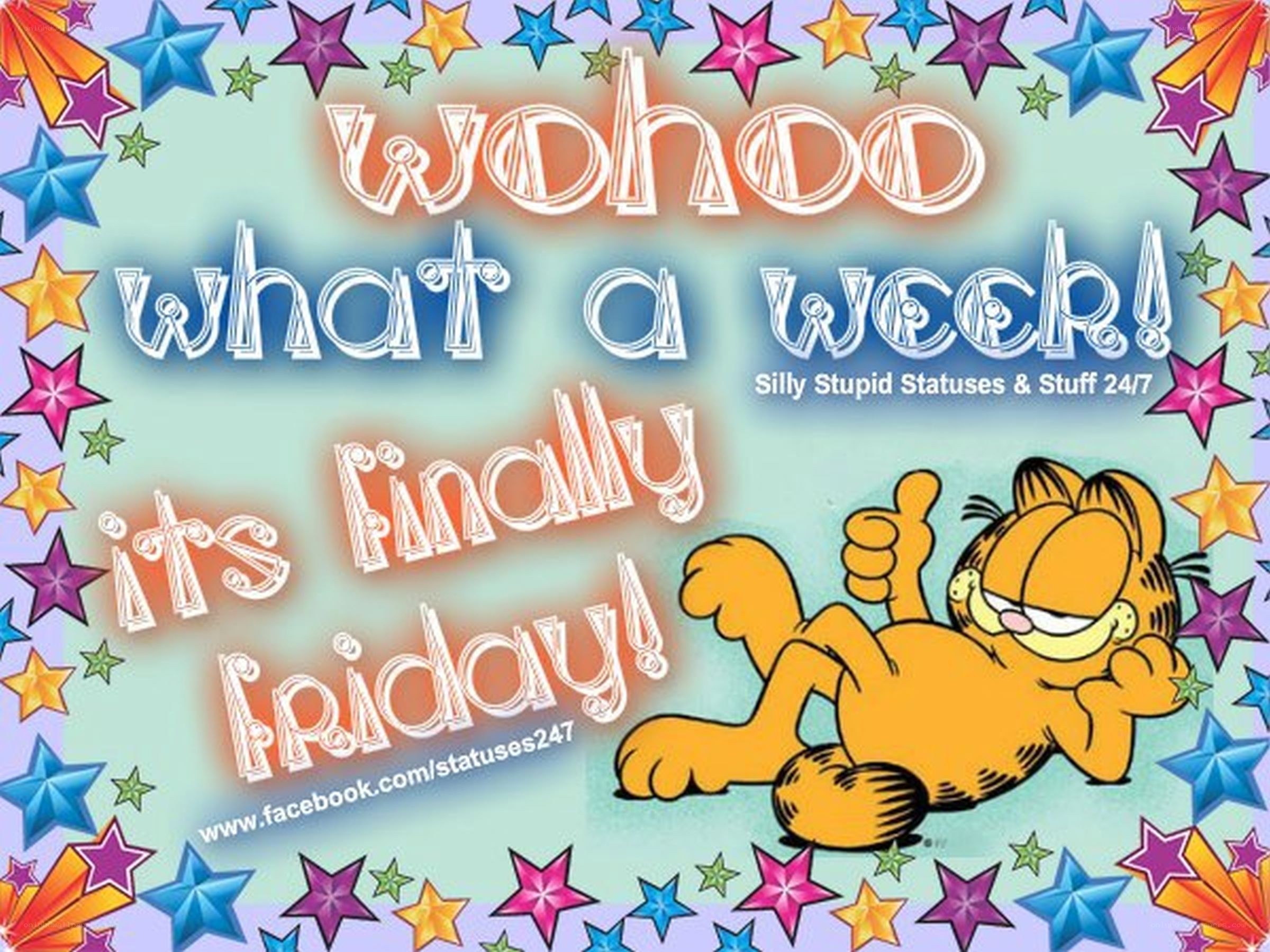Garfield celebrates Friday