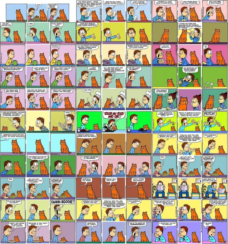 Garfield comic strip collage