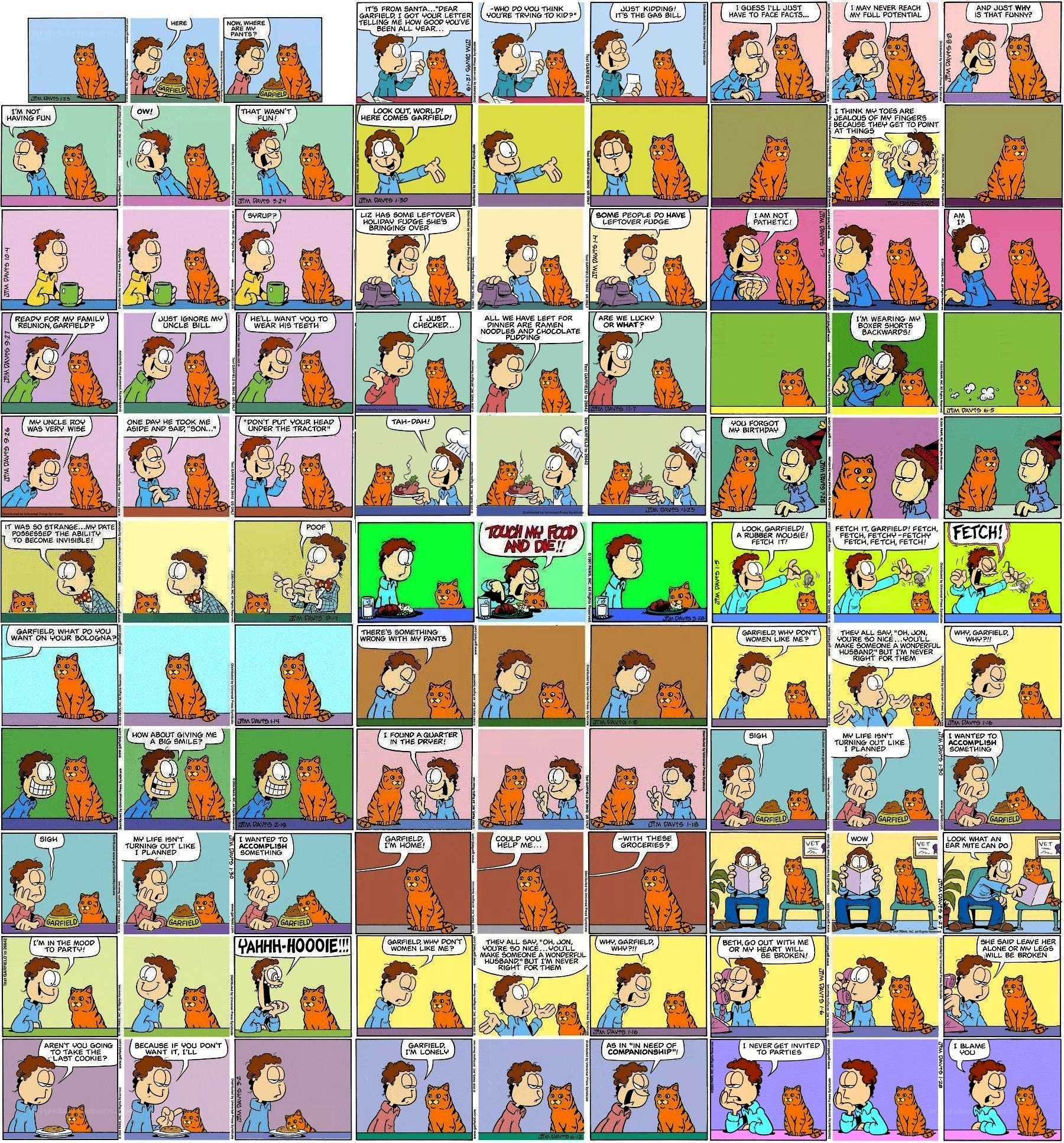 Garfield comic strip collage
