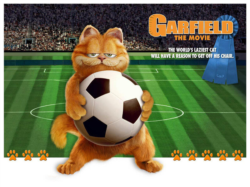 Garfield Holding Soccer Ball — Orange