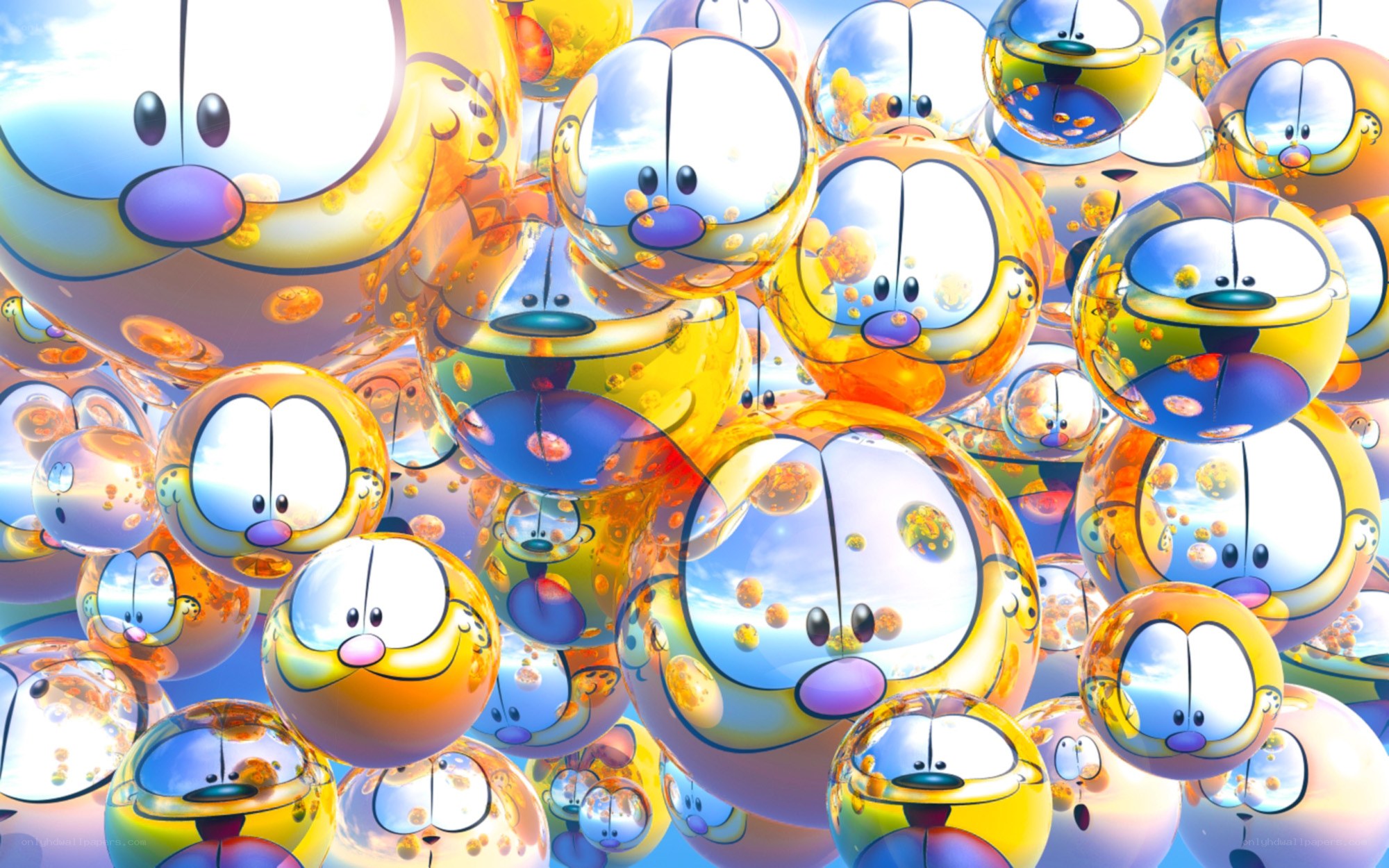 Garfield in bubbles