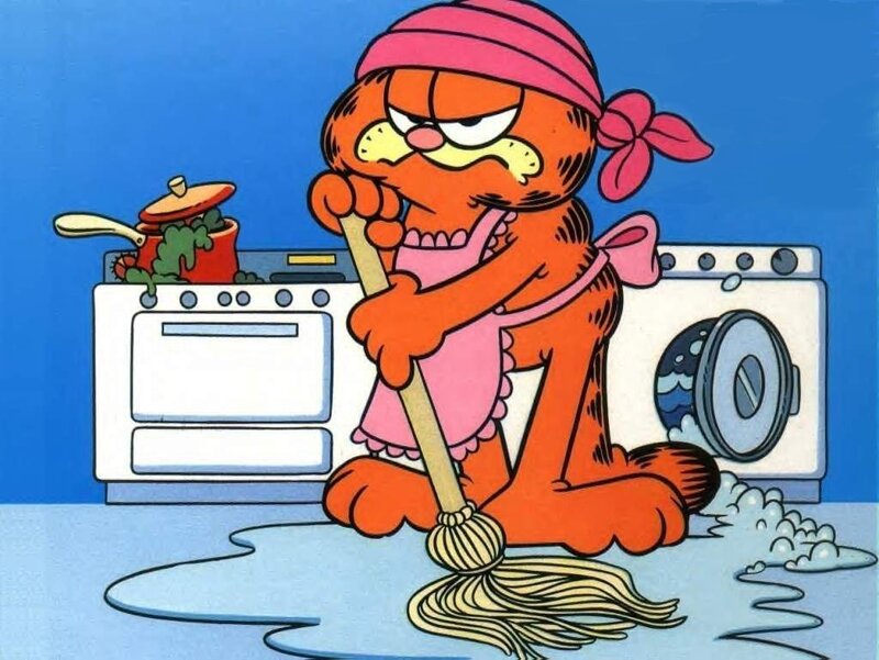 Garfield Mopping Floor