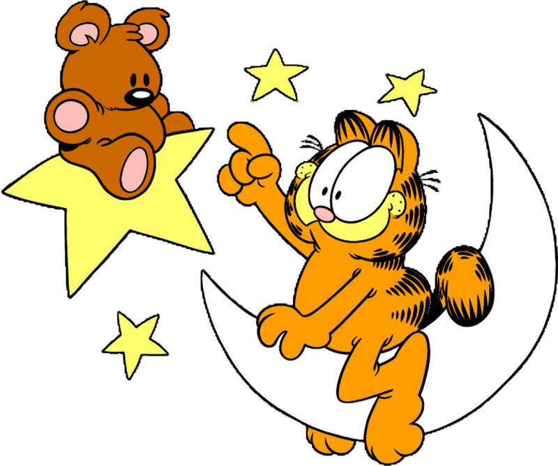Garfield on a Crescent Moon — Orange