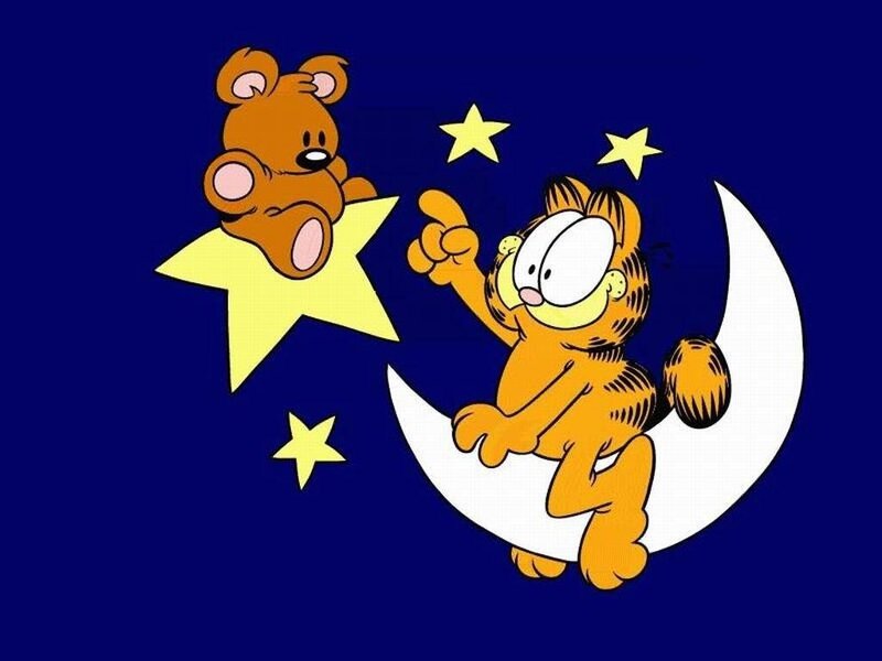 Garfield on a Crescent Moon