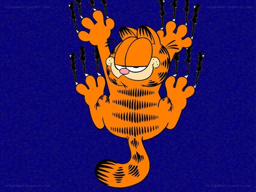 Garfield on a glass wall