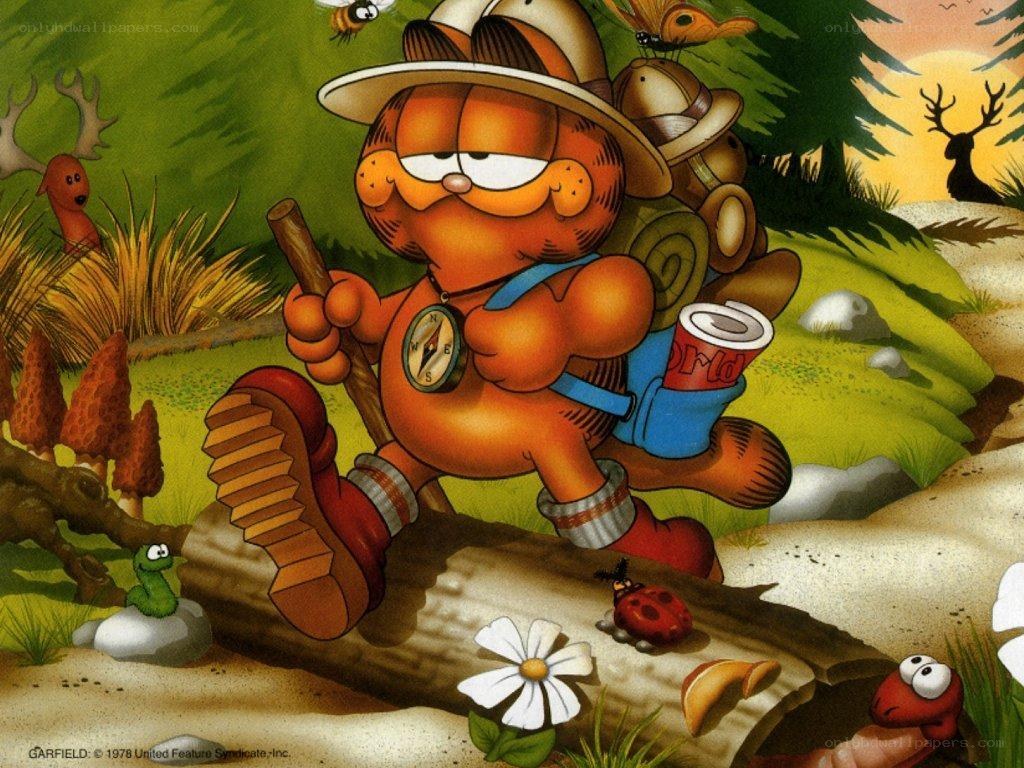 Garfield on a hiking adventure