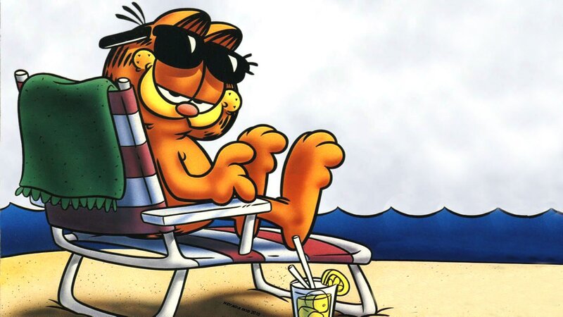 Garfield on Beach Chair — Orange