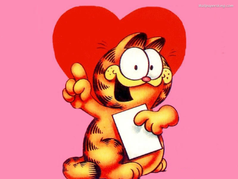 Garfield with heart and card