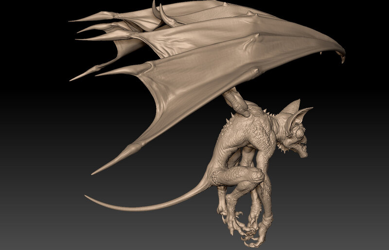 Gargoyle Creature with Wings