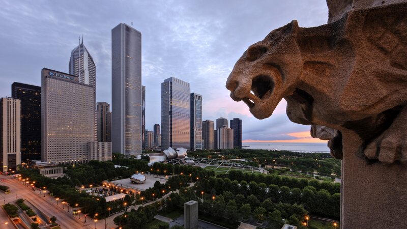 Gargoyle Overlooking City