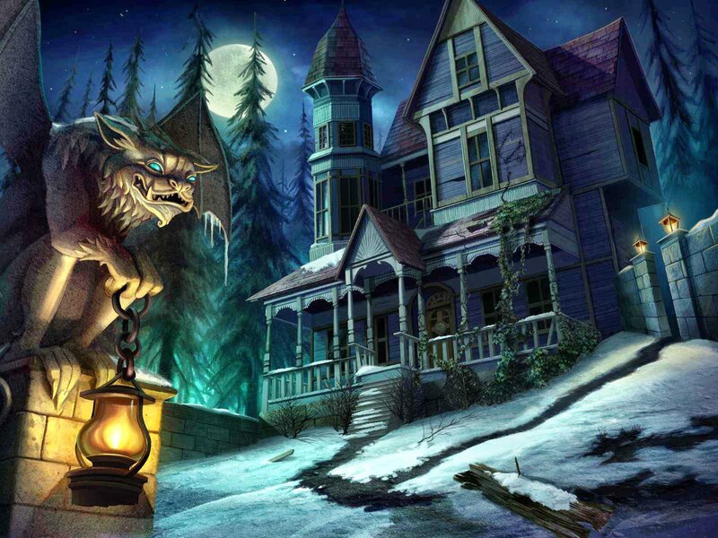 Gargoyle Statue at Night — Blue