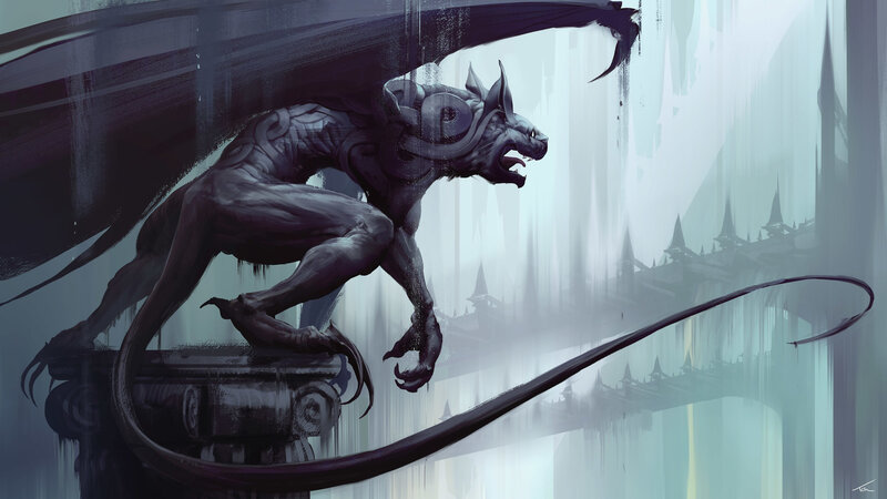 Gargoyle Statue — Gray