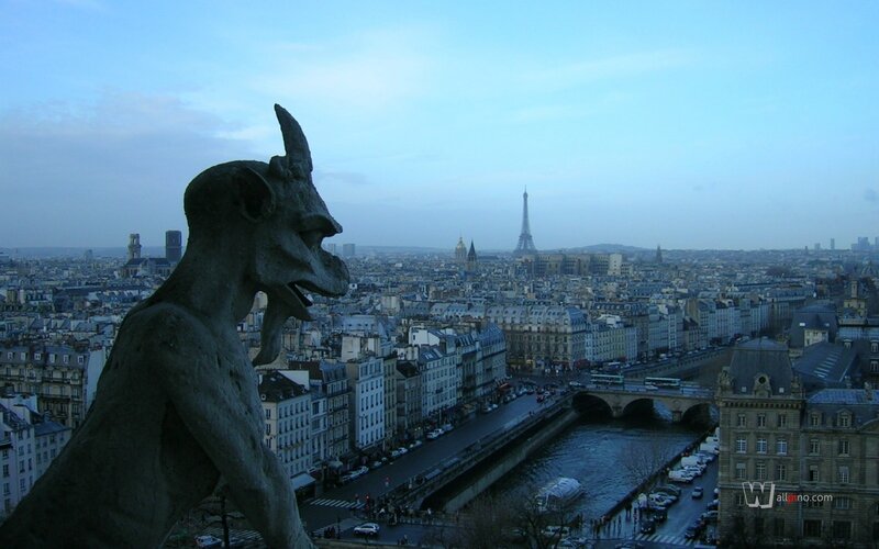 Gargoyle Statue Overlooking City
