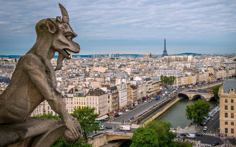 Gargoyle Statue View — Gray