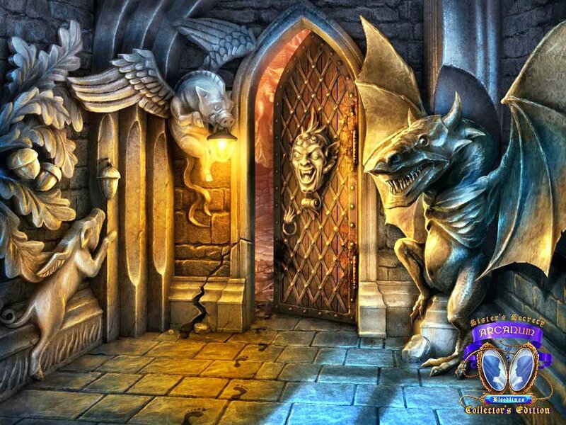 Gargoyle Statues in Hallway