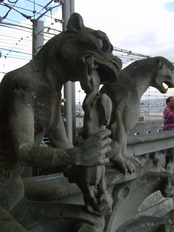 Gargoyle statues on a cathedral