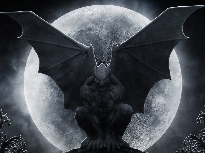 gargoyle under the moon