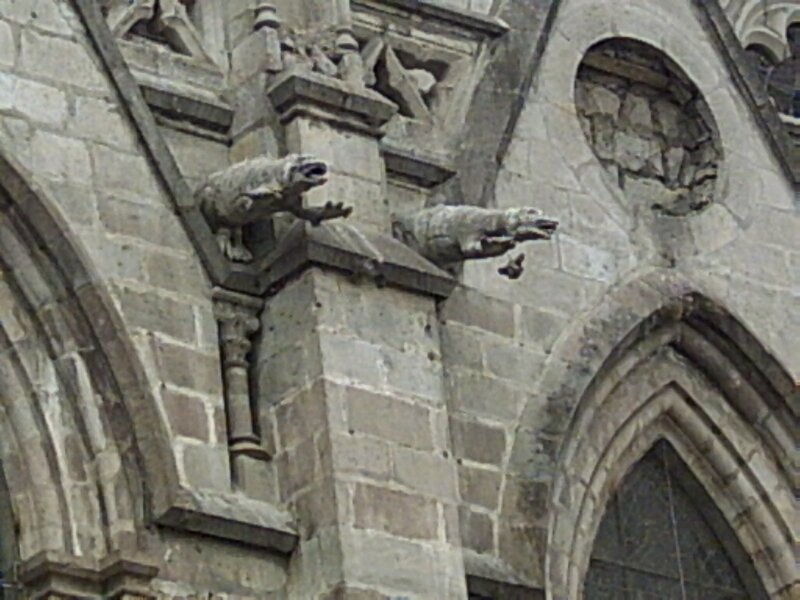 Gargoyles on a stone building