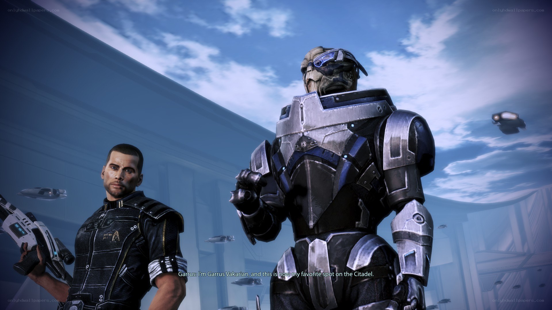 Garrus and Shepard on the Citadel