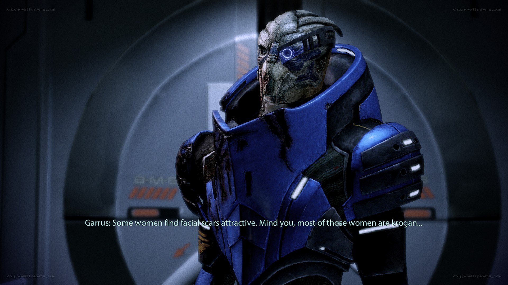 Garrus in blue armor